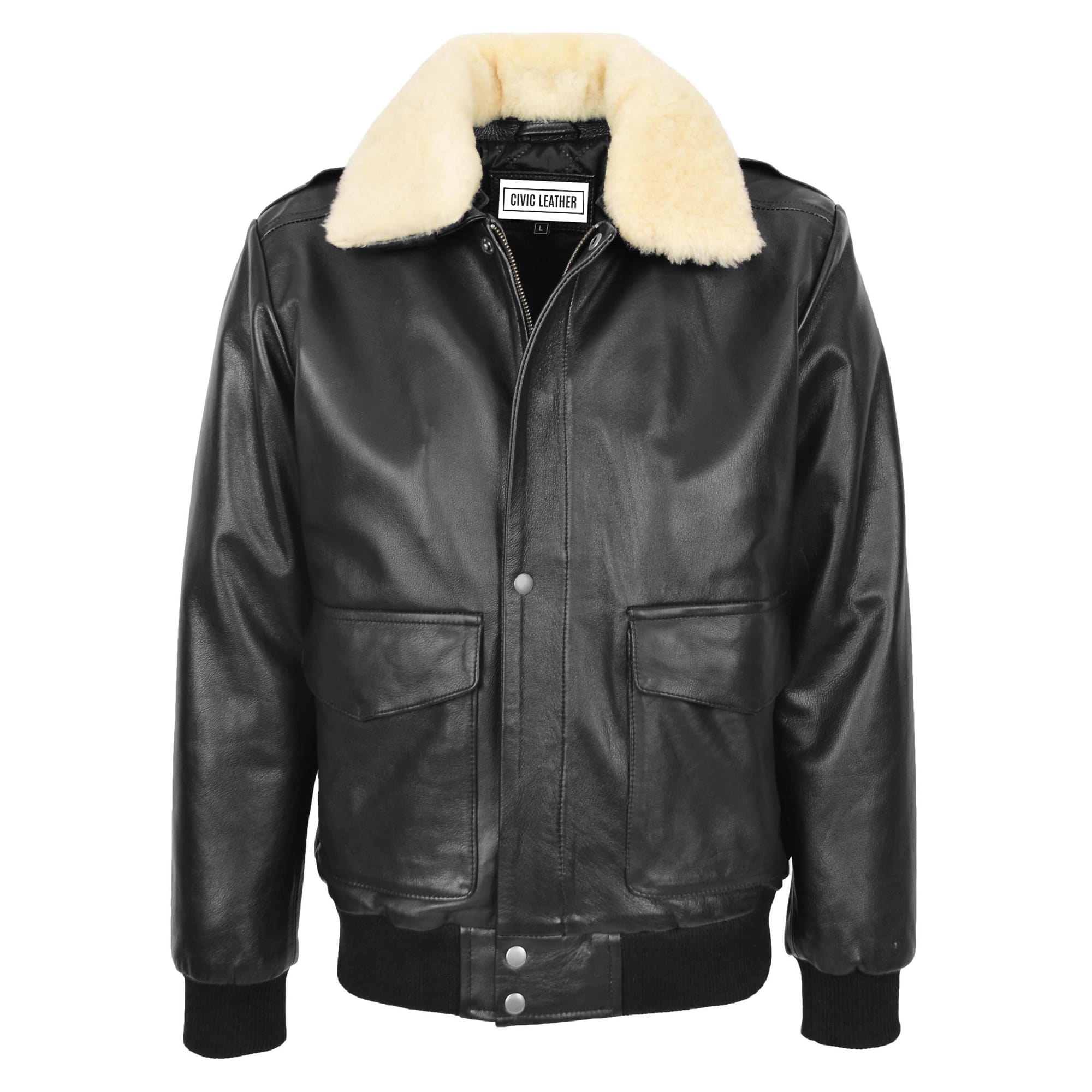 G1 leather bomber jacket Aviator Style Jarrod Black